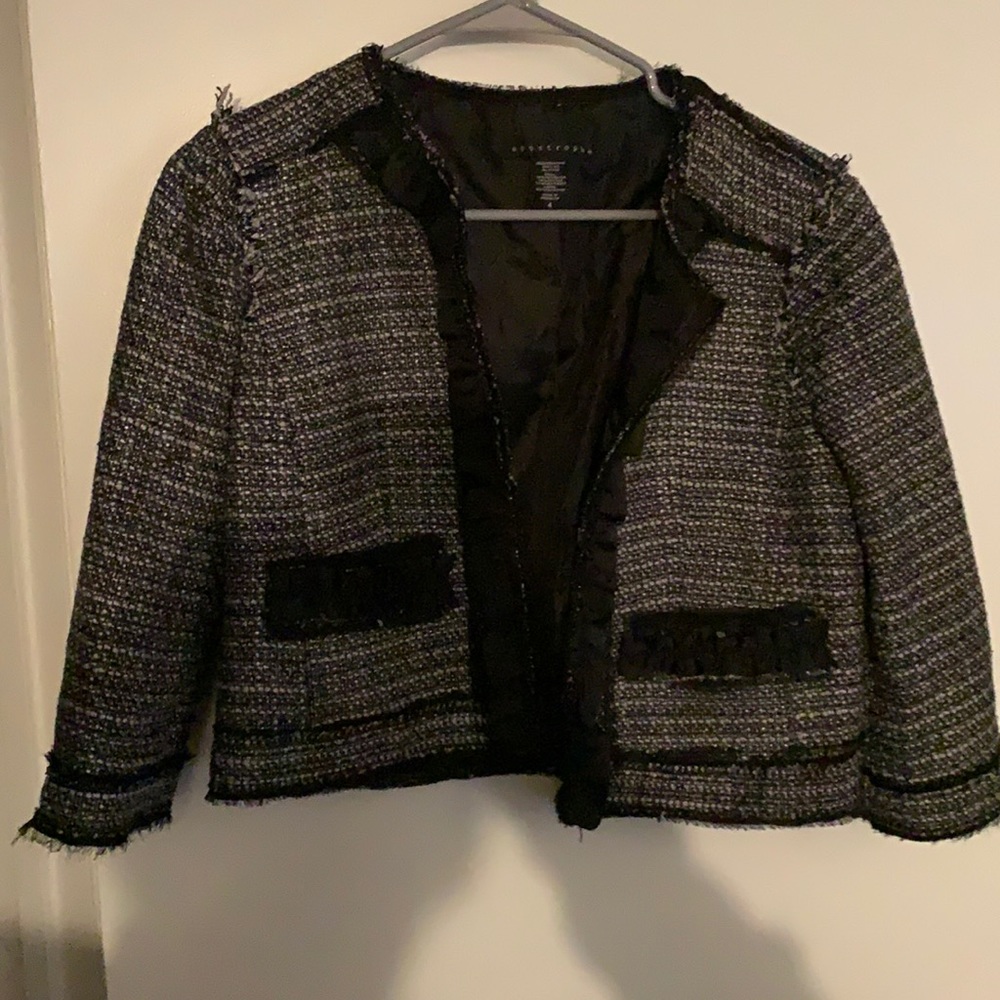 Black and white, crop, tweed blazer, 4
